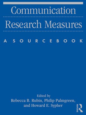cover image of Communication Research Measures